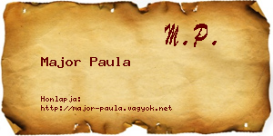 Major Paula névjegykártya